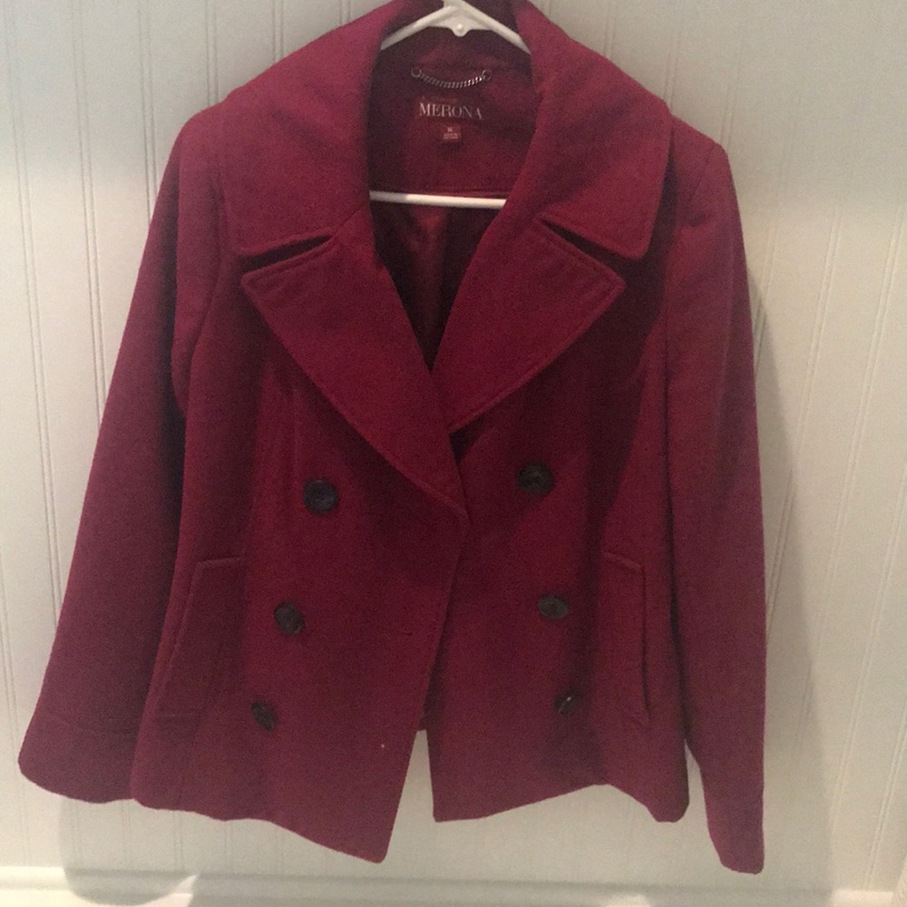 Burgundy Merona Womens Pea Coat